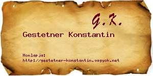 Gestetner Konstantin névjegykártya